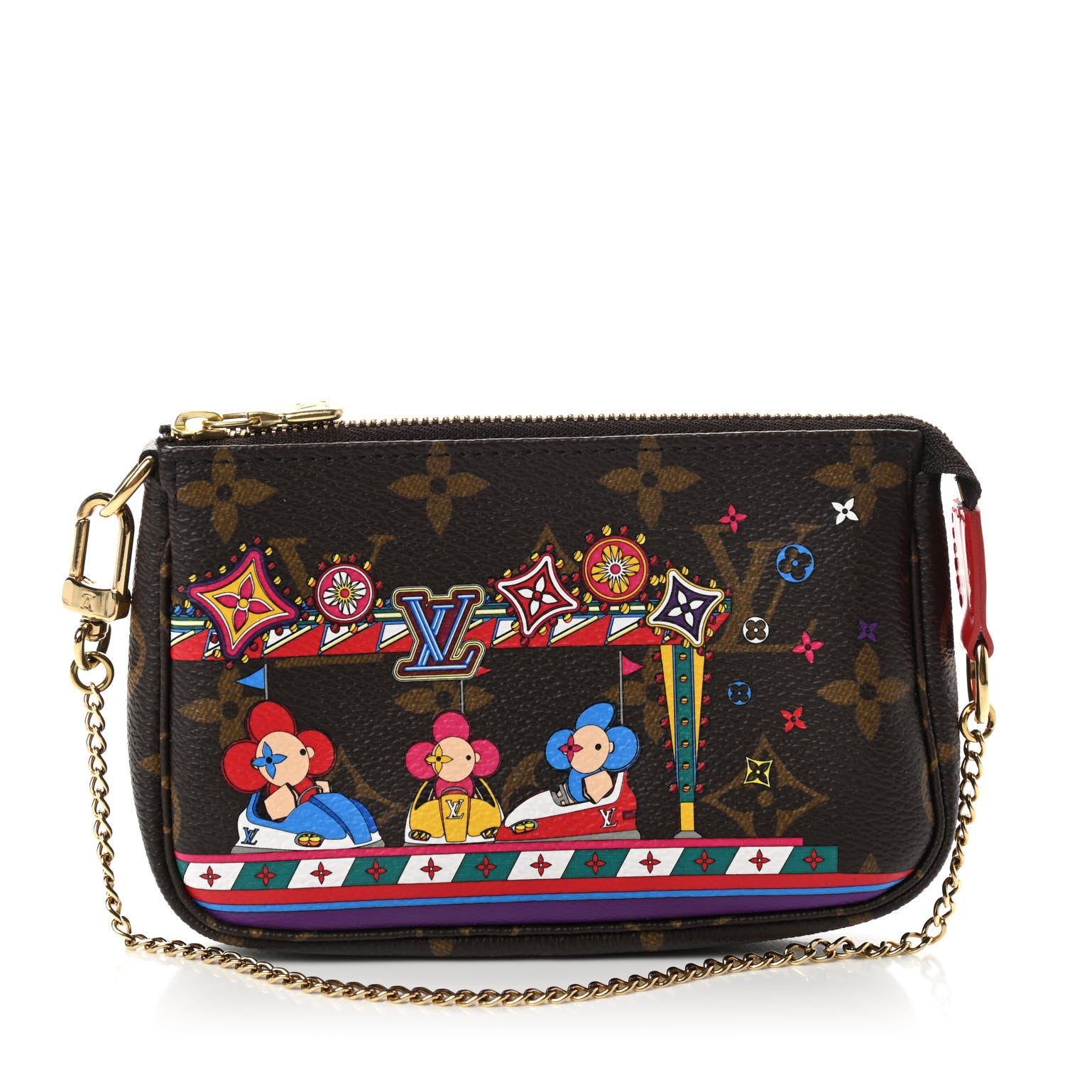 Louis Vuitton Monogram 2020 Christmas Animation Bumper Cars Mini Pochette Accessories Coquelicot 1 of 6