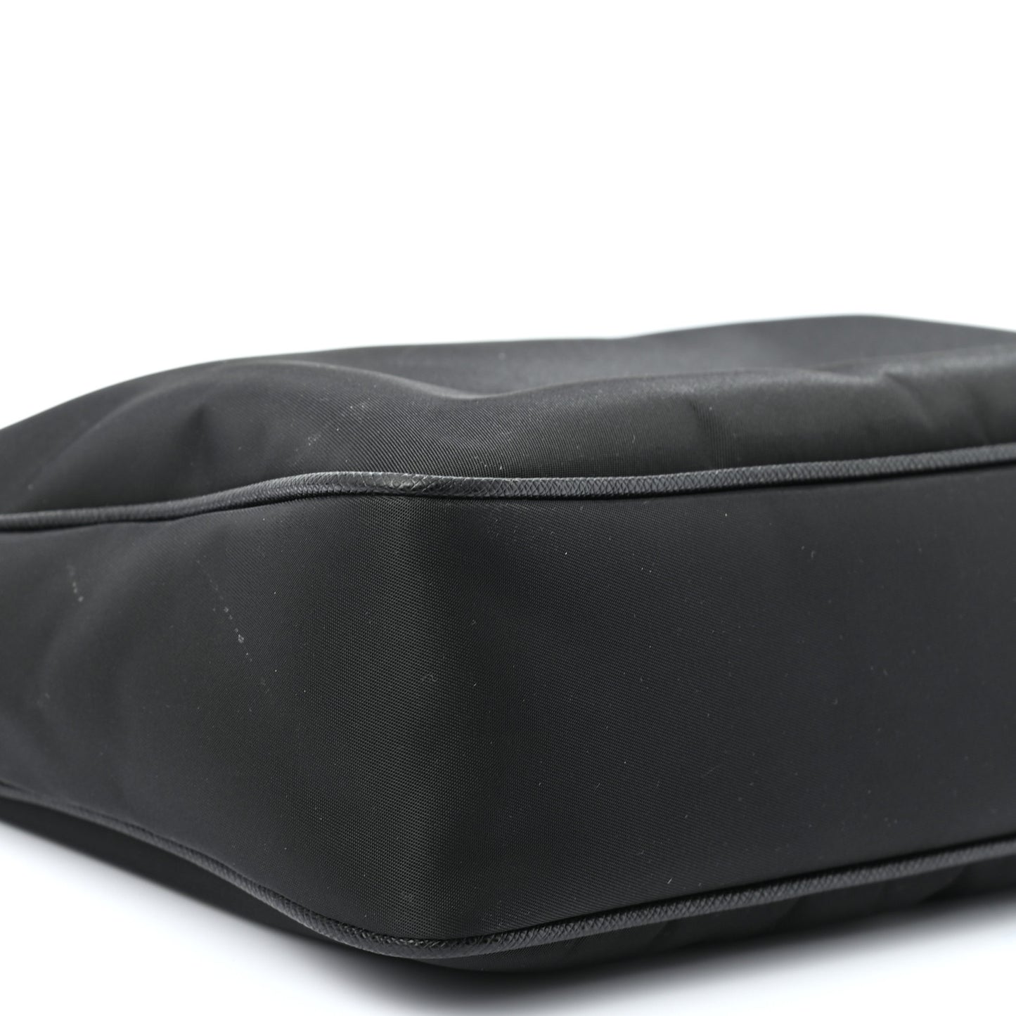 Re-Nylon Saffiano Pocket Zippered Shoulder Bag Black