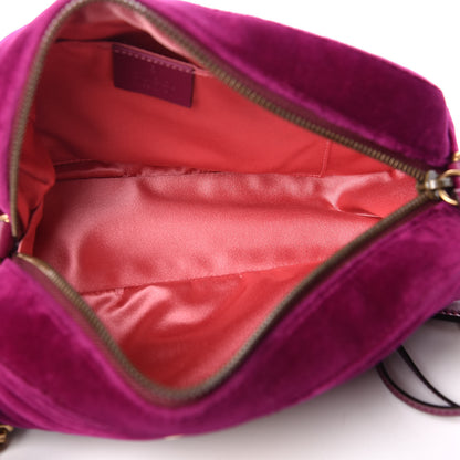 Gucci Velvet Matelasse Small GG Marmont Chain Shoulder Bag Fuchsia Violet Cyclamen 5 of 9