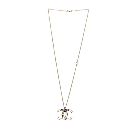 Chanel Metal CC Paris Button Necklace Gold 3 of 6