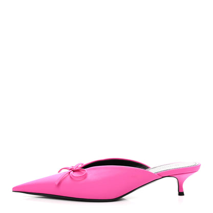 Balenciaga Nylon Pointed Toe Knife 40mm Mules 37 Rose Fuchsia 1 of 9