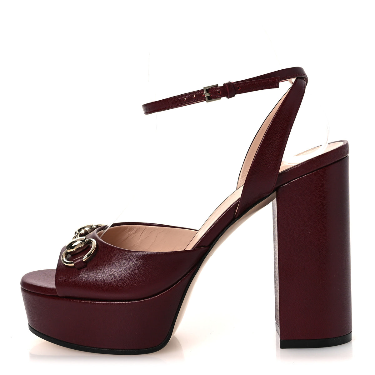 Malaga Kid Horsebit Cross Strap Platform Sandals 36.5 Rosso Ancora