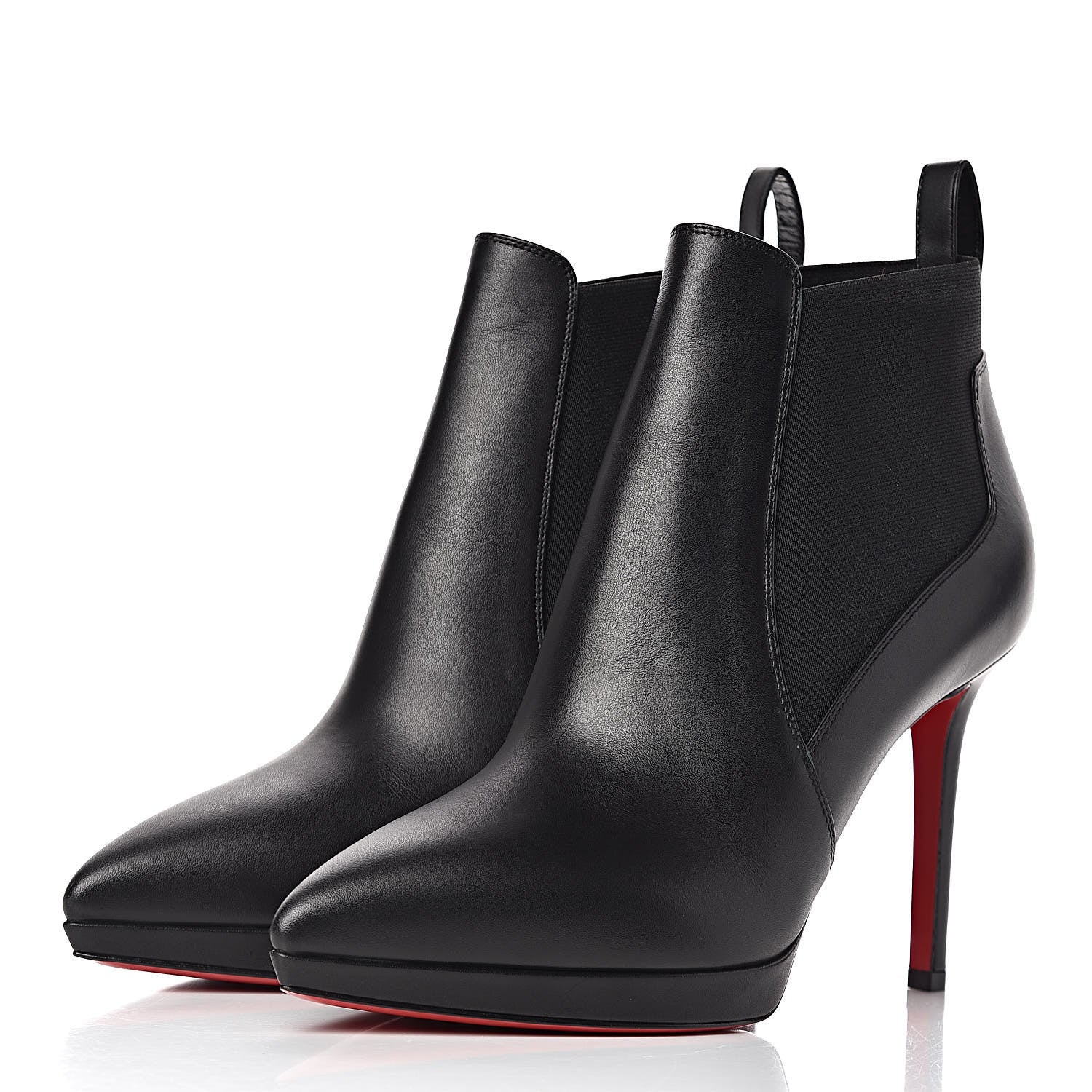 Christian Louboutin Calfskin Crochinetta 100 Ankle Boots 39 Black 3 of 8