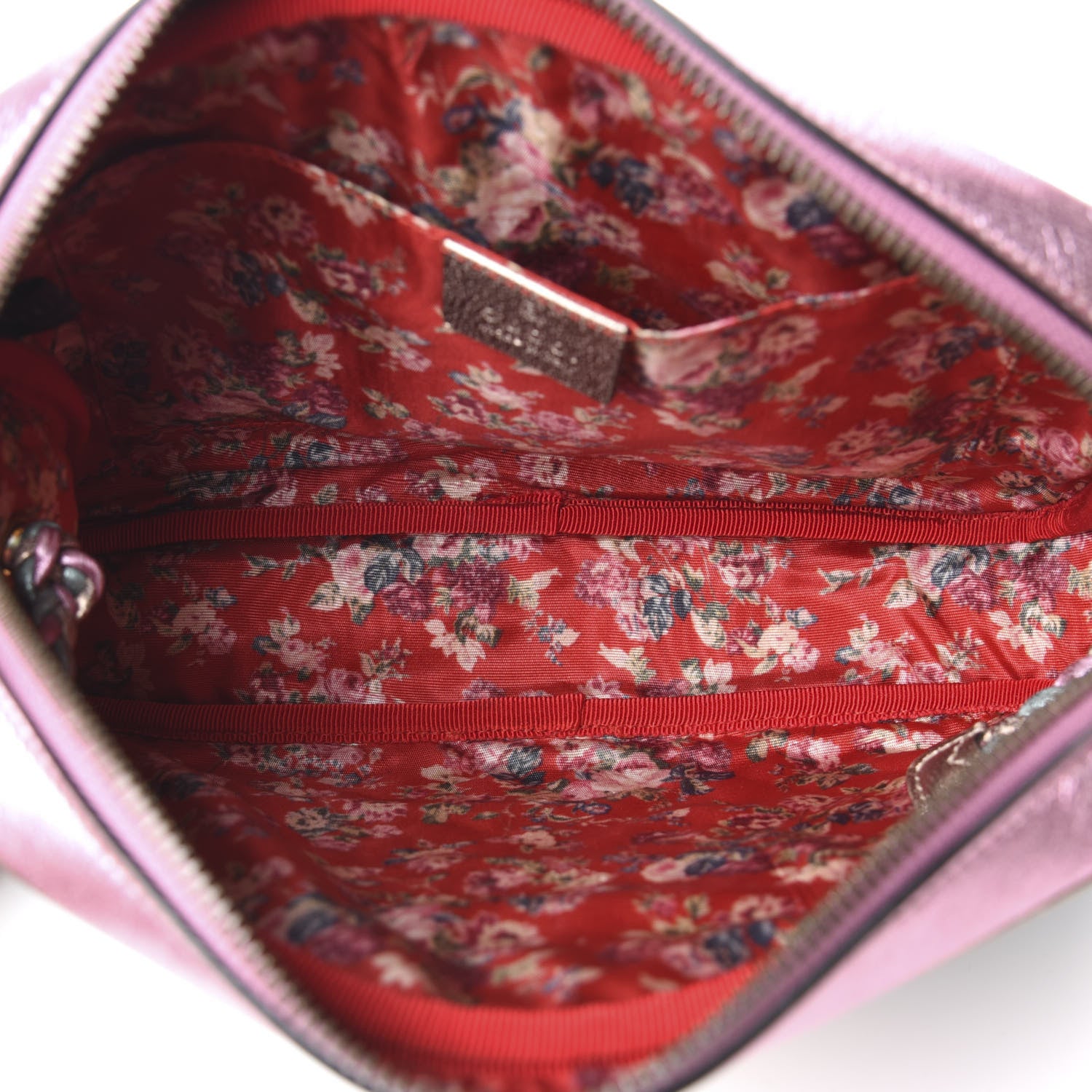Gucci Laminated Nappa Trapuntata Small Zumi Shoulder Bag Rosa Lago Rame 5 of 9