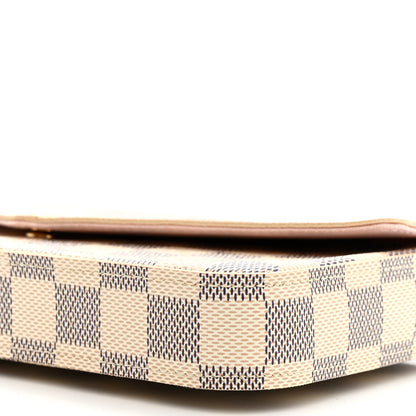 Louis Vuitton Damier Azur Pochette Felicie Chain Wallet Rose Ballerine 11 of 11