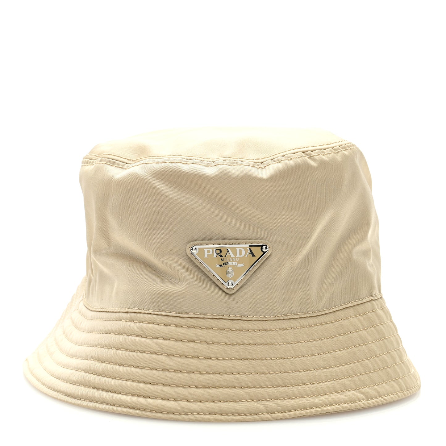 Re-Nylon Metal Triangle Logo Womens Bucket Hat L Cammeo