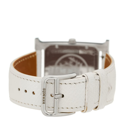 Hermes Stainless Steel Epsom 30.5mm Heure H Hour Quartz Watch Blanc 3 of 5