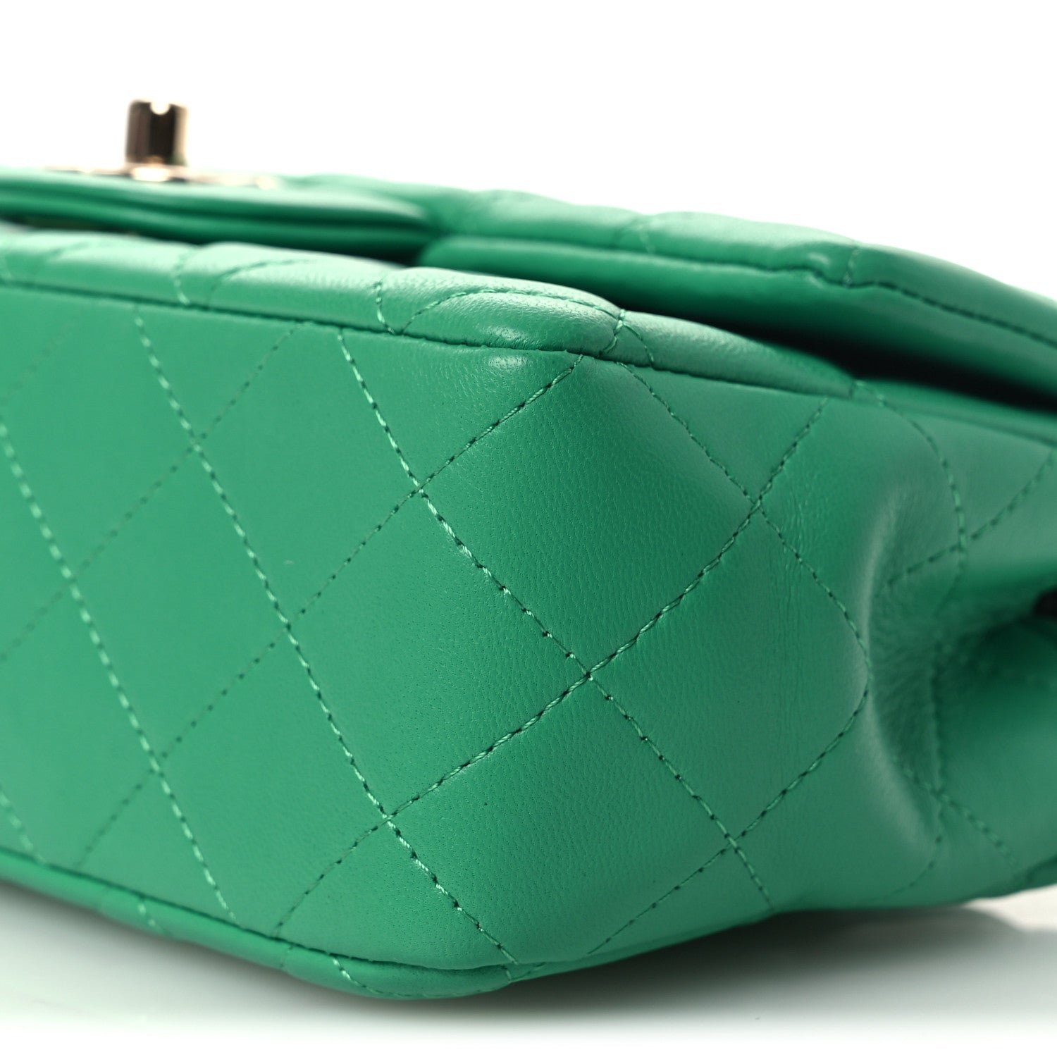 Chanel Lambskin Quilted Mini Rectangular Flap Green 10 of 12