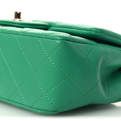 Chanel Lambskin Quilted Mini Rectangular Flap Green 10 of 12