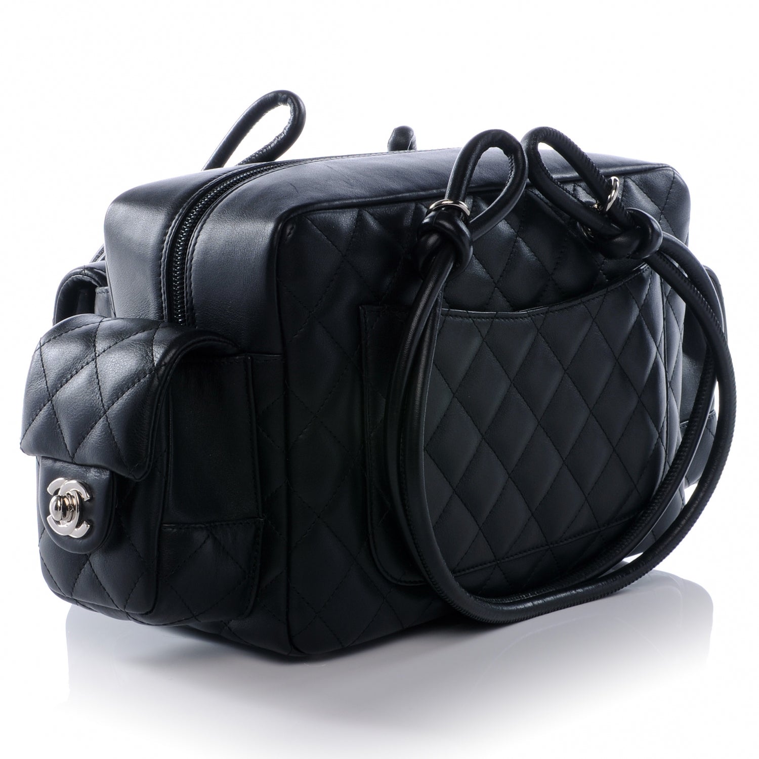 Chanel Calfskin Quilted Small Cambon Multipocket Reporter Black 3 of 9