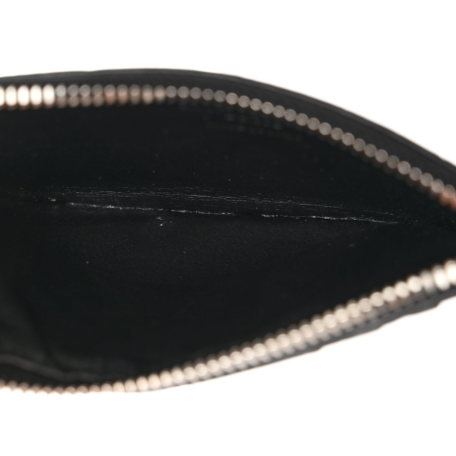 Saint Laurent Calfskin Crocodile Embossed 5 Fragments Zip Card Case Black 5 of 8