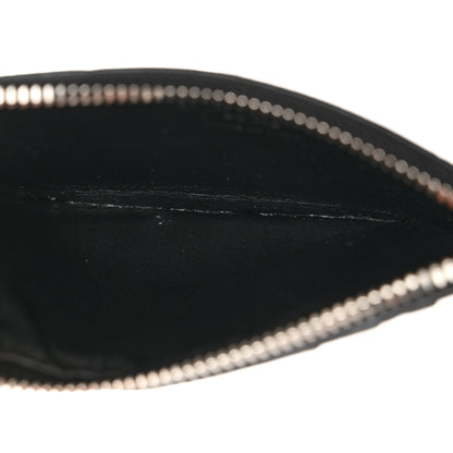 Saint Laurent Calfskin Crocodile Embossed 5 Fragments Zip Card Case Black 5 of 8