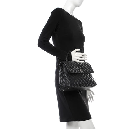 Chanel Caviar Lizard Quilted Medium Coco Handle Flap Black 3 of 8
