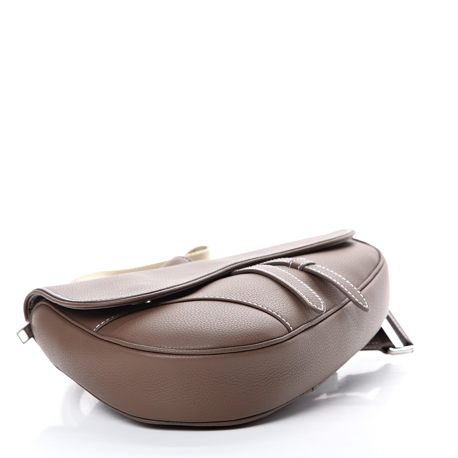 Christian Dior Grained Calfskin Saddle Bag Brown 3 of 8