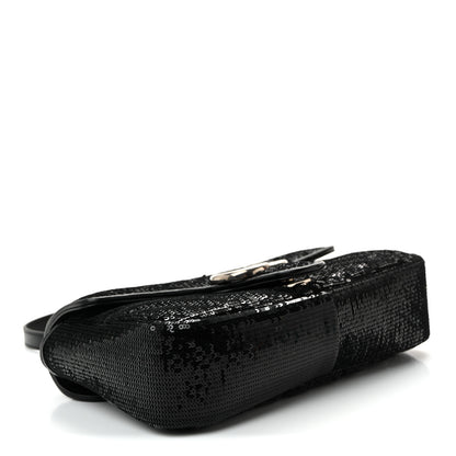 Gucci Sequin Matelasse Small GG Marmont Shoulder Bag Black 4 of 10