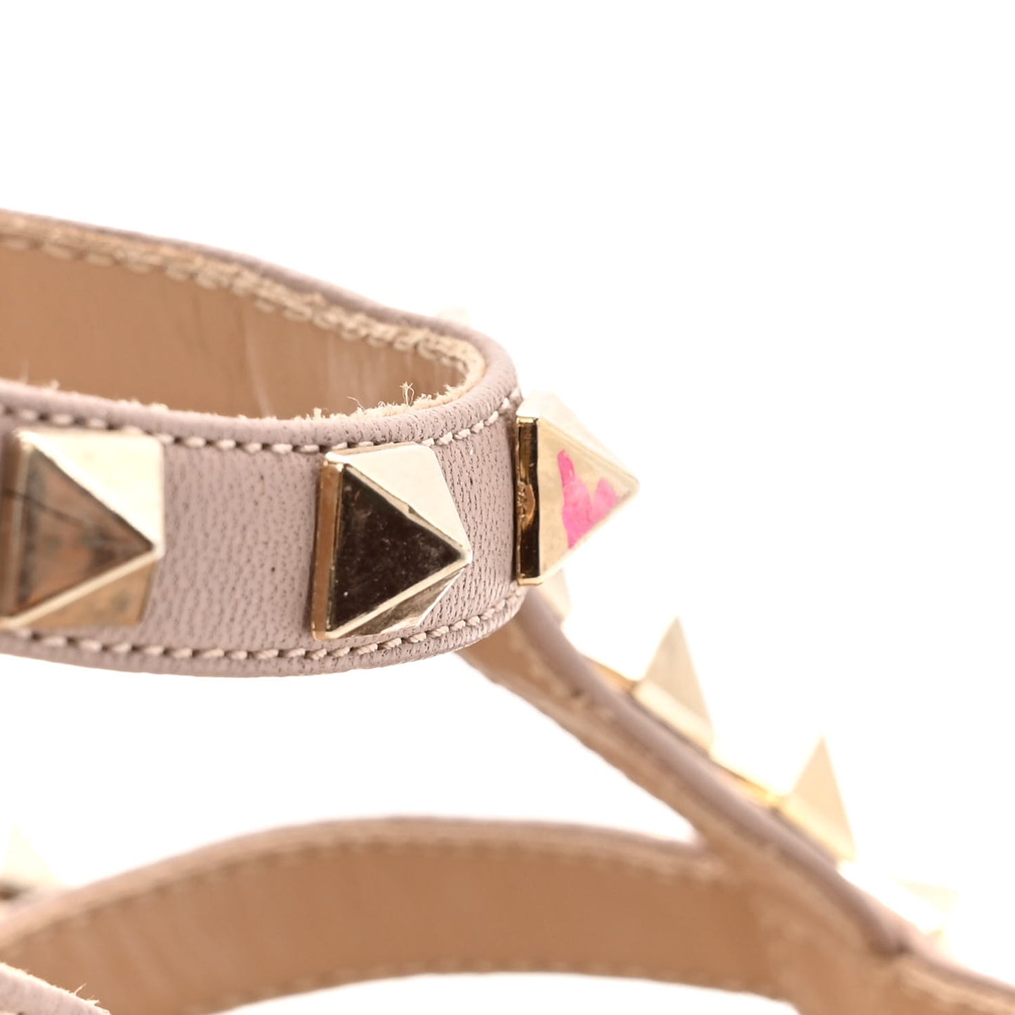 Patent Nappa Rockstud Ankle Strap 100mm Pumps 36 Poudre