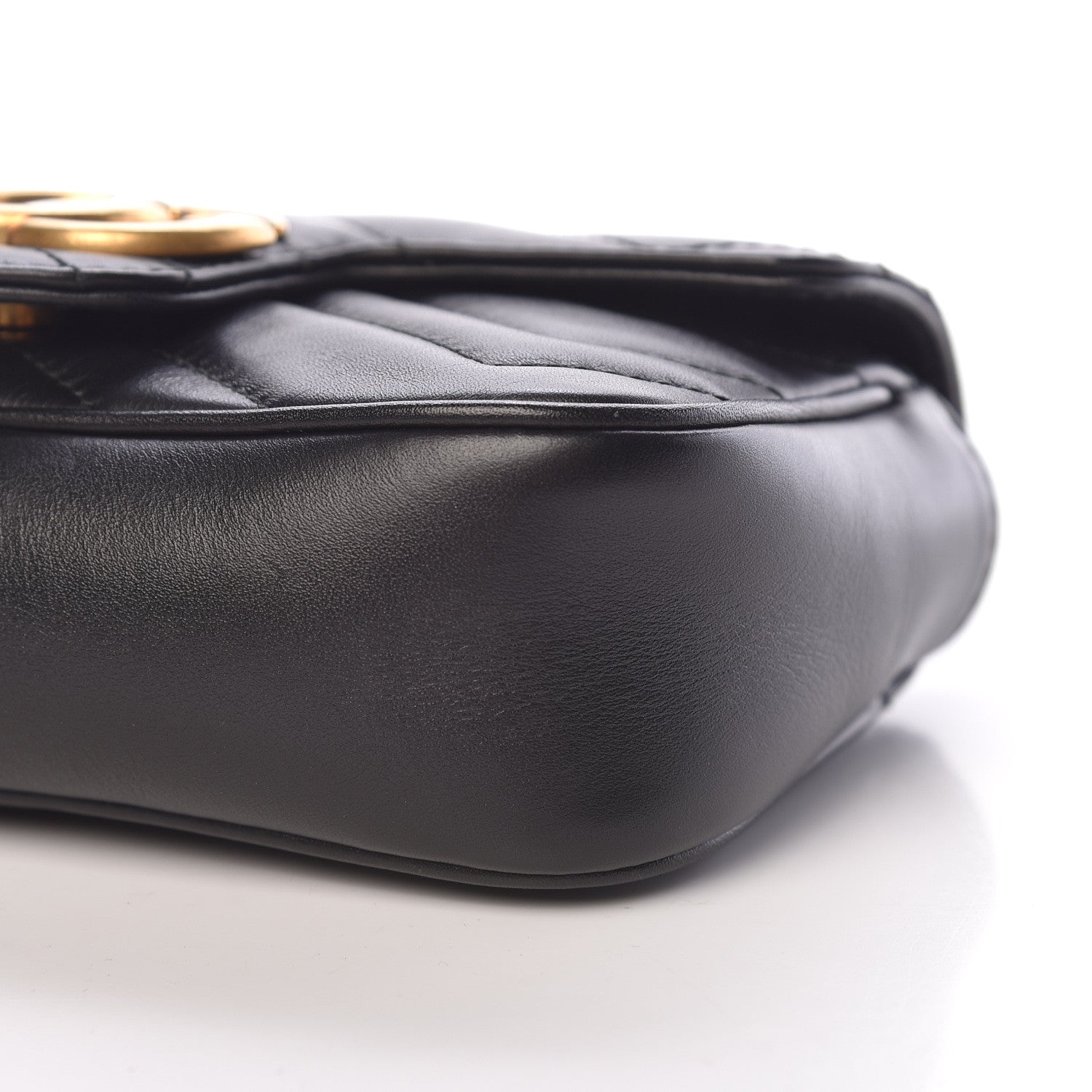 Gucci Calfskin Matelasse Super Mini GG Marmont Shoulder Bag Black 6 of 11