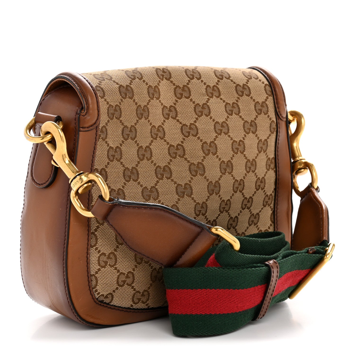 Gucci Monogram Medium Lady Web Shoulder Bag Beige Cuir 3 of 14