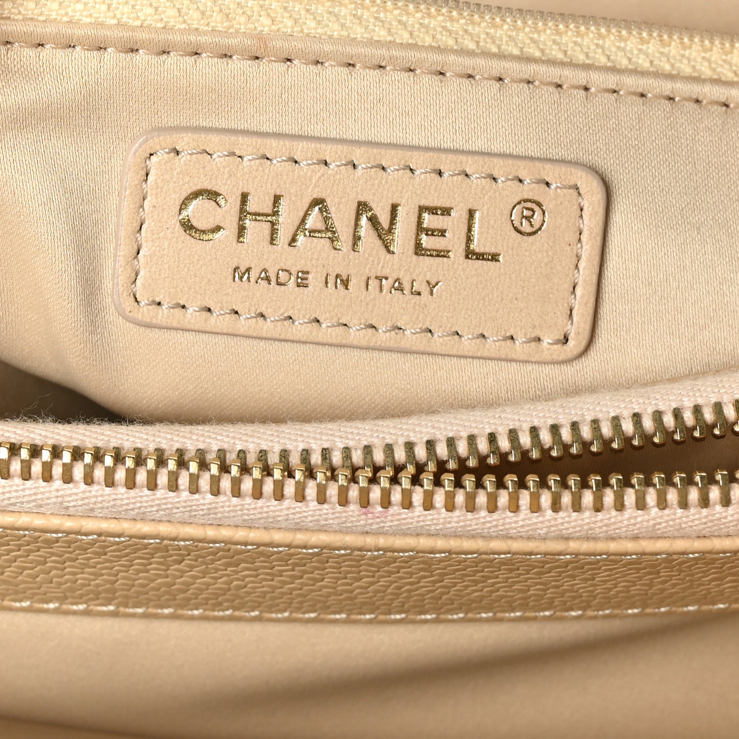 Caviar Quilted Grand Shopping Tote GST Beige