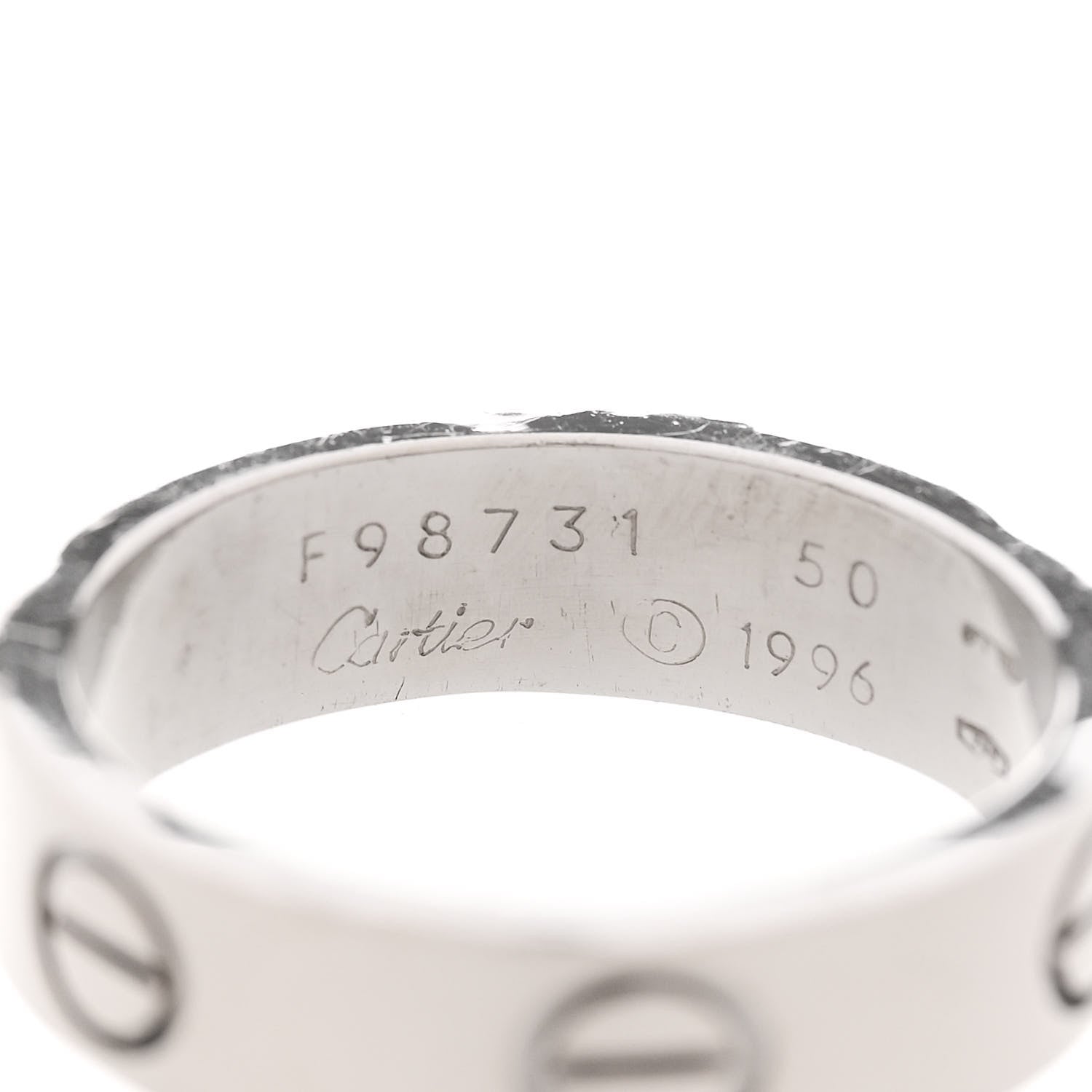 Cartier 18K White Gold 5.5mm LOVE Ring 56 7.5 4 of 5