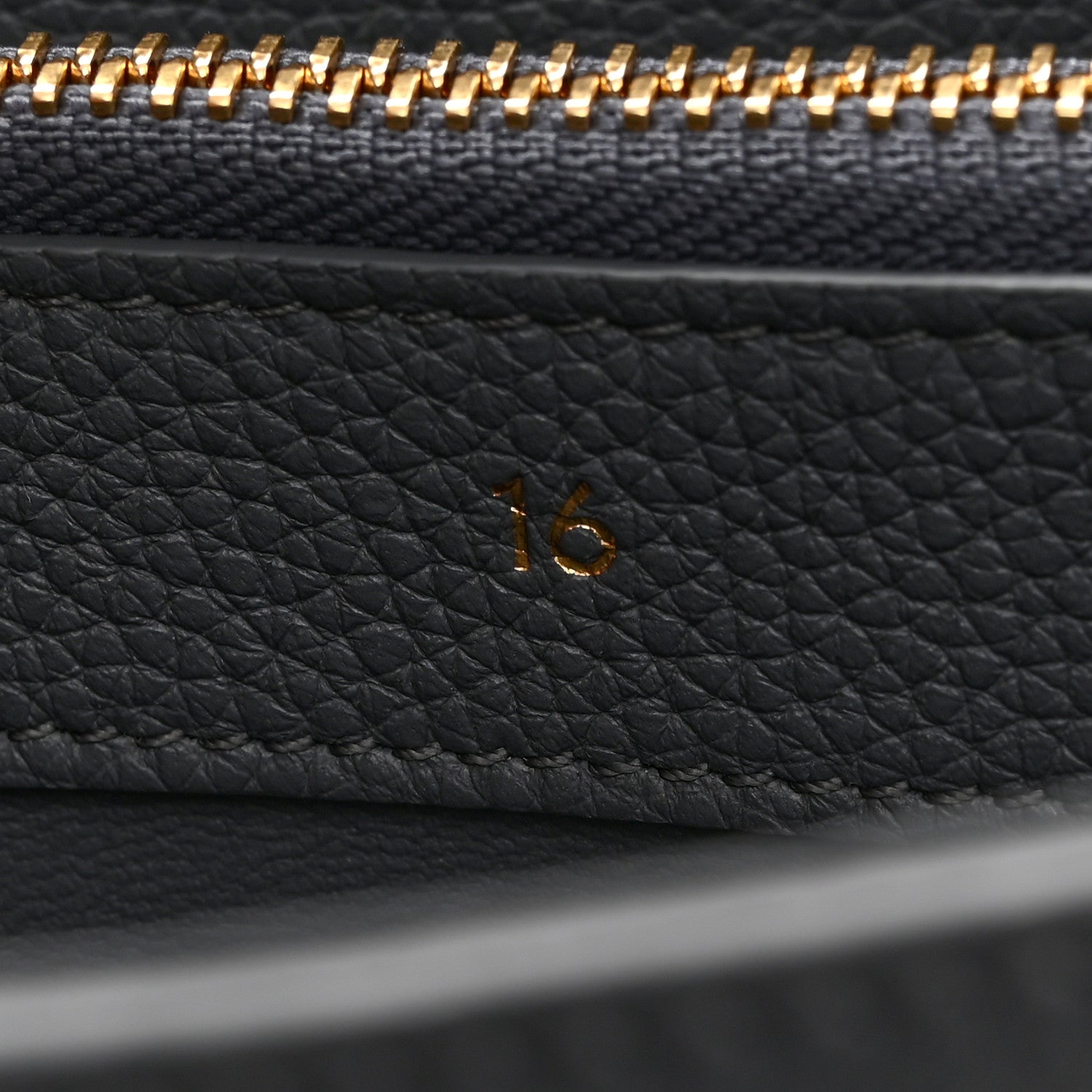 Celine Grained Calfskin Small 16 Top Handle Bag Storm 8 of 13