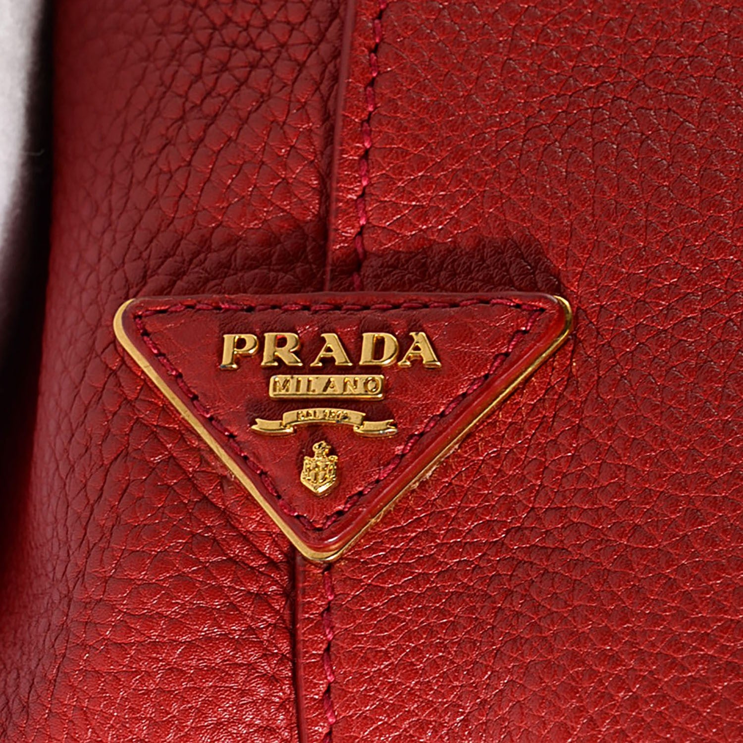 Prada Vitello Daino Tote Rosso 9 of 9