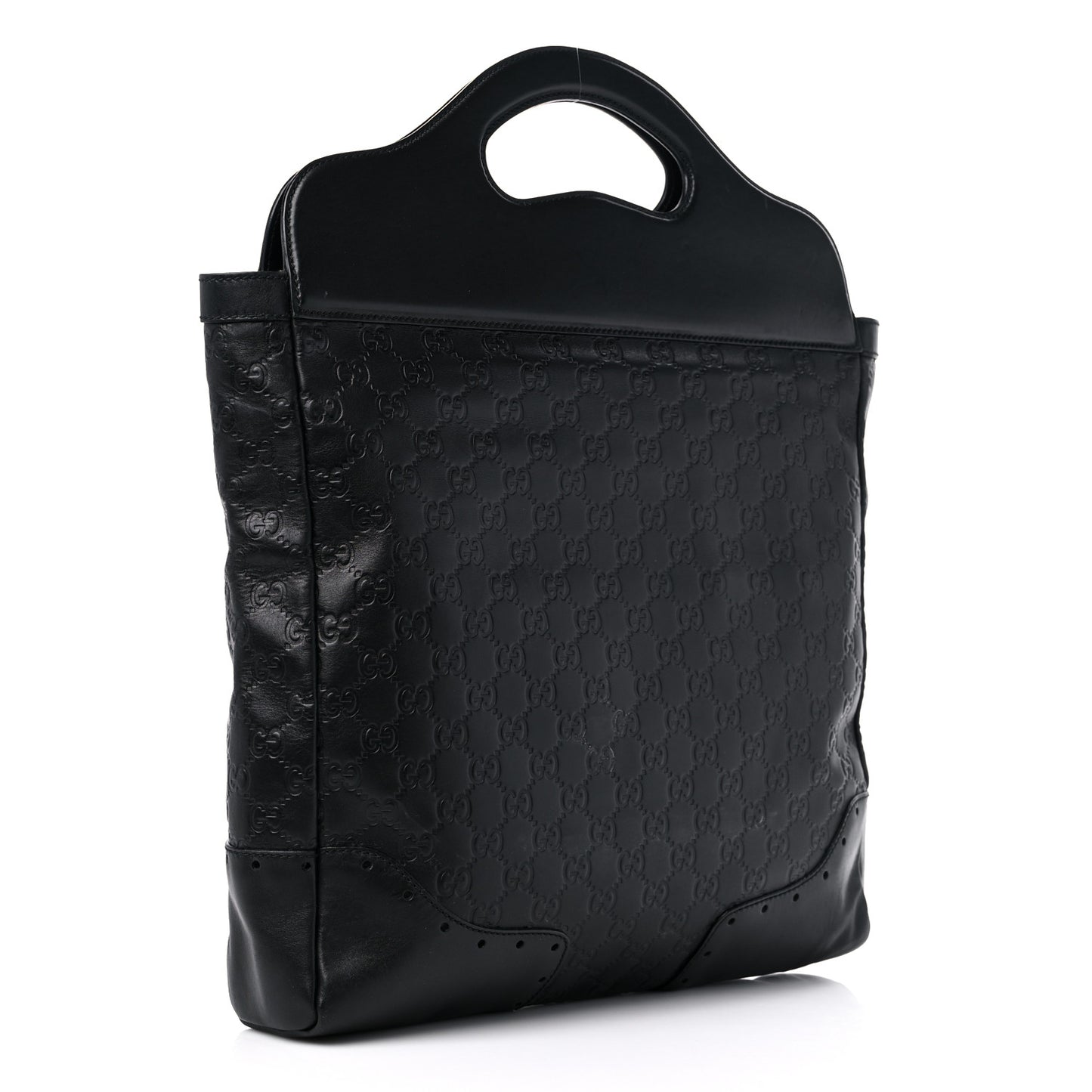 Guccissima Large Punch Top Handle Tote Black