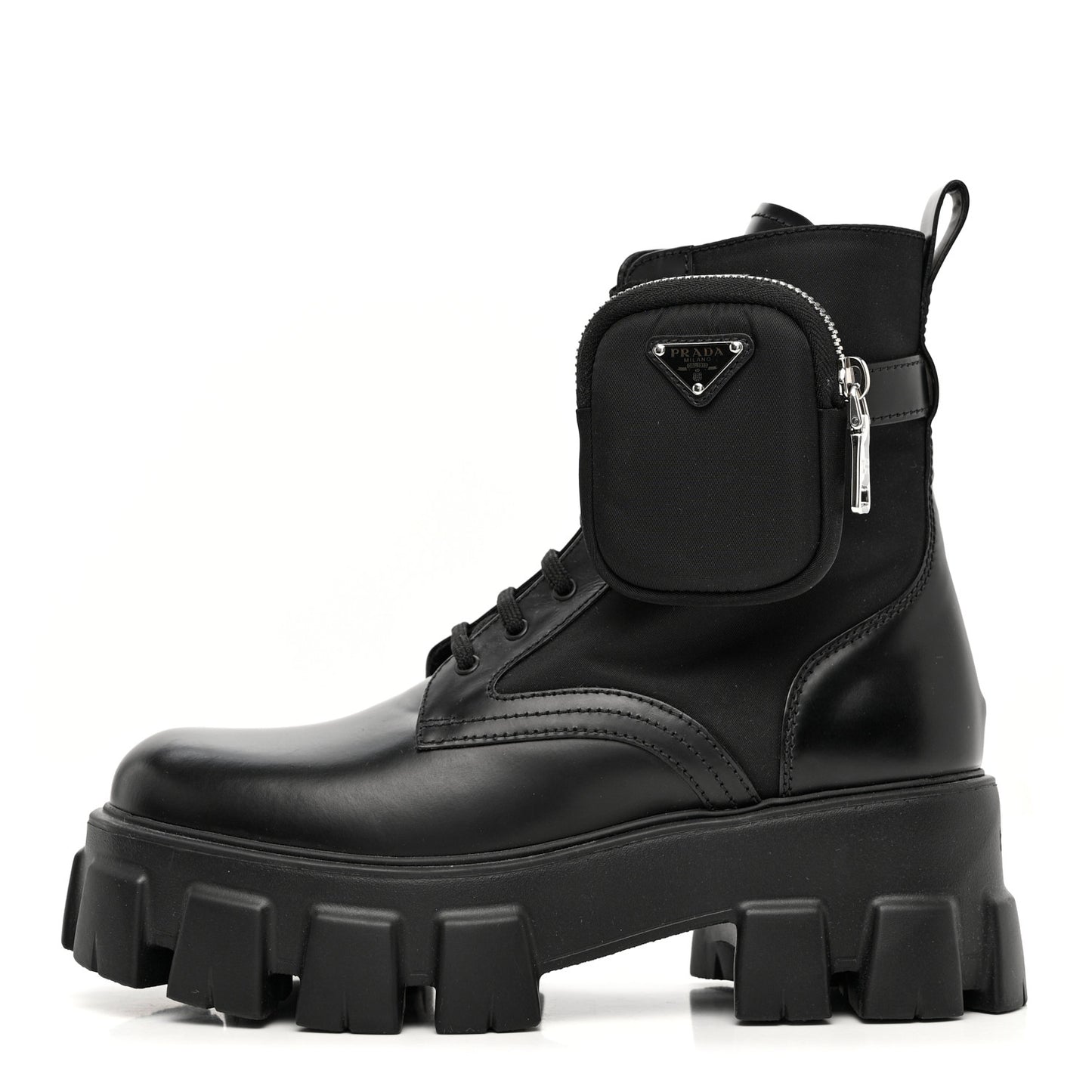 Spazzolato Rois Re-Nylon Metal Triangle Logo Monolith Pouch Pocket 55mm Boots 38 Black