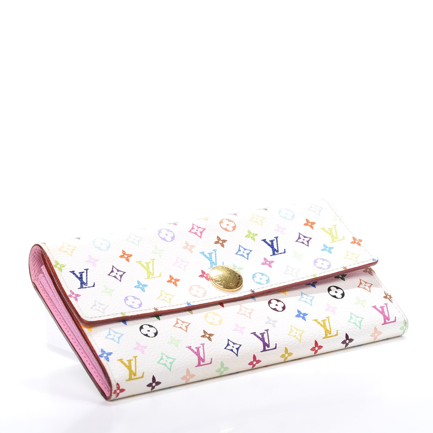 Louis Vuitton Monogram Multicolor Sarah Wallet White Litchi 3 of 10