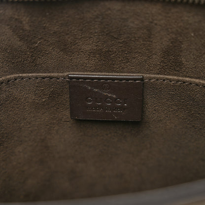 Gucci GG Supreme Monogram Selleria Calfskin Web New Web Cosmetic Case Beige Ebony Cocoa 6 of 8