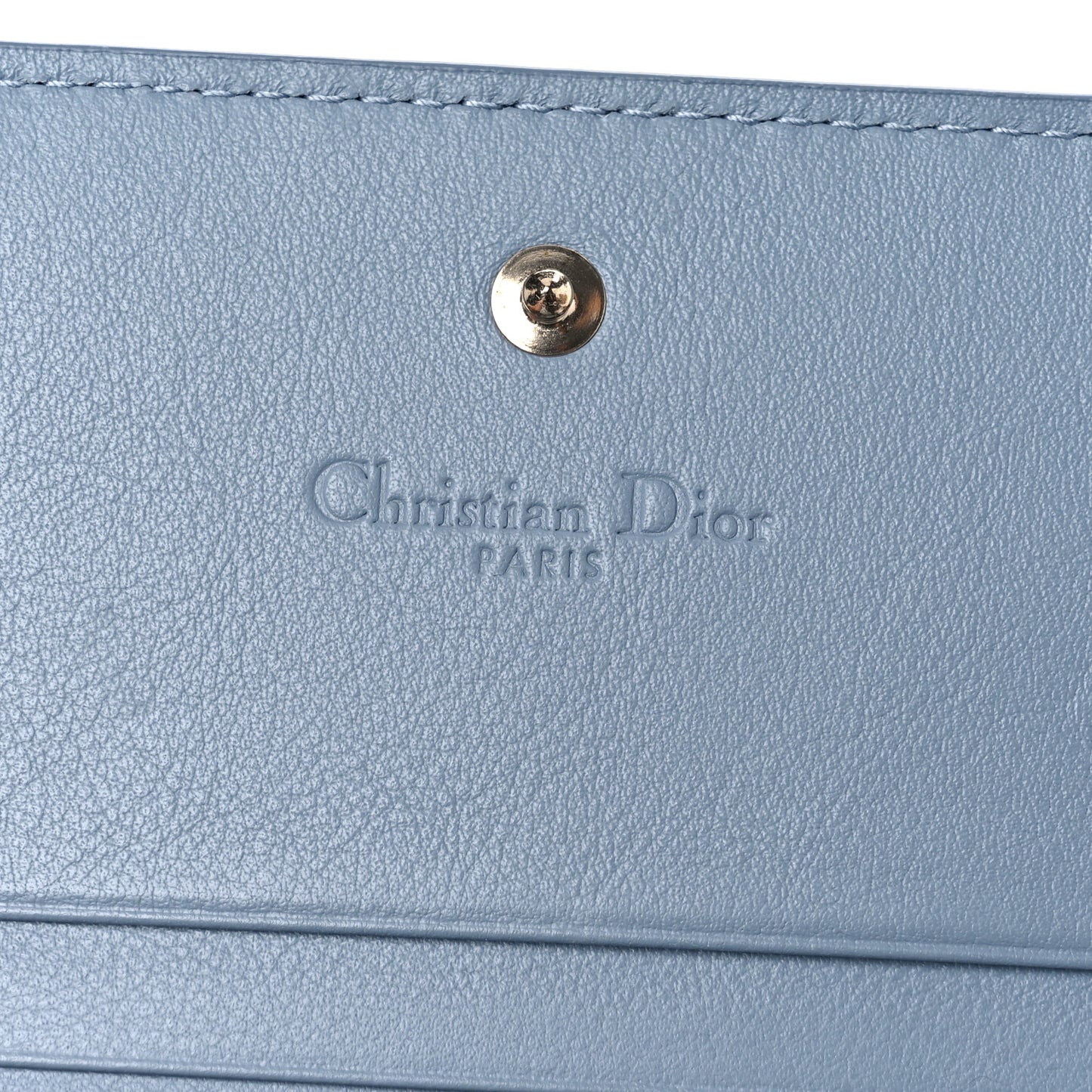 Patent Cannage Mini Lady Dior Wallet Gray Stone