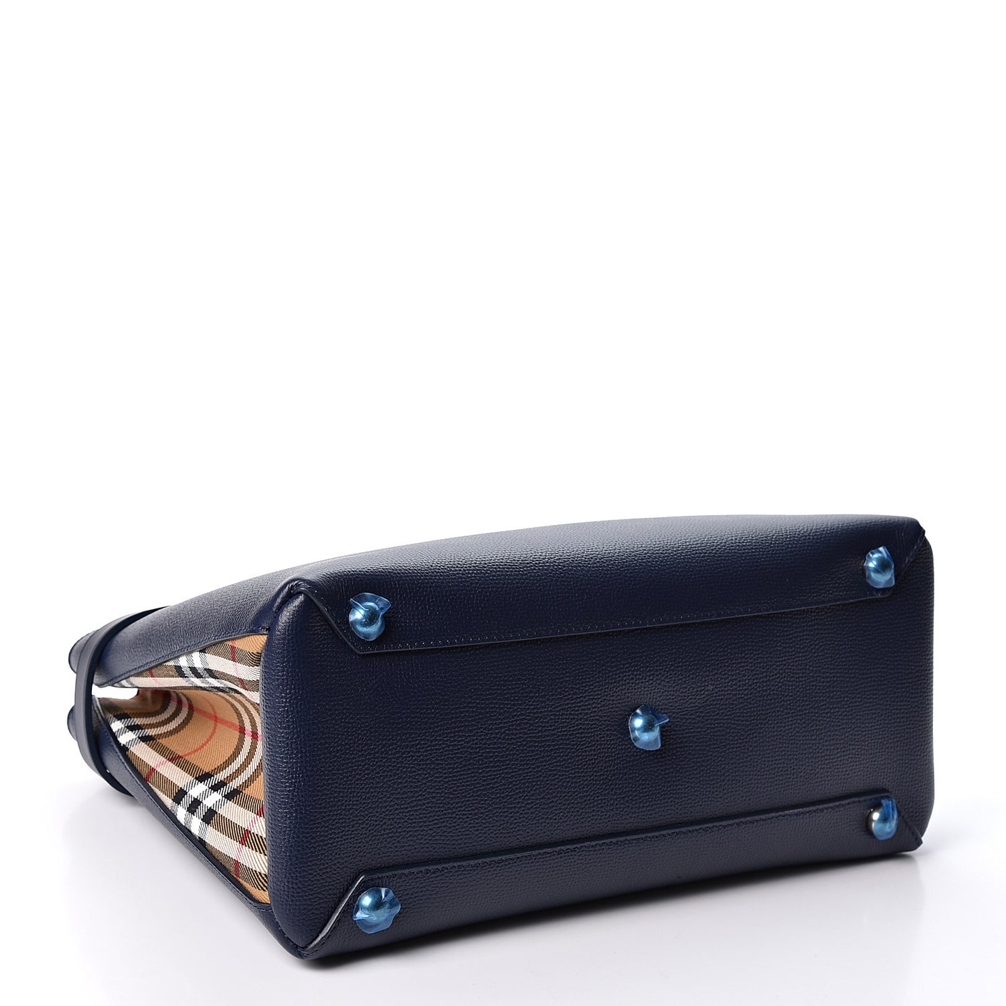 Derby Calfskin Vintage Check Medium Banner Tote Regency Blue