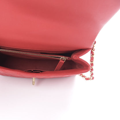 Chanel Caviar Quilted Small Coco Handle Flap Red 5 of 11