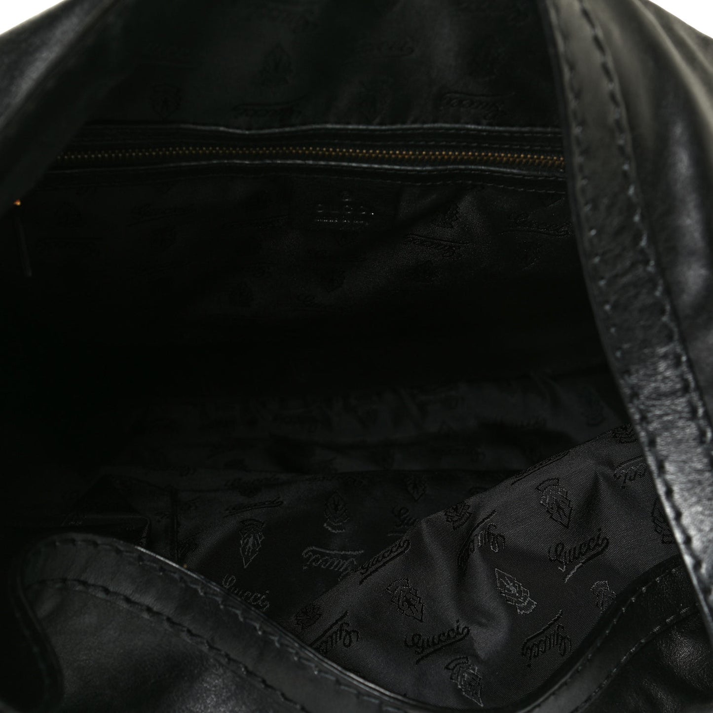 Calfskin Large Jockey Hobo Black