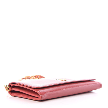 Prada Saffiano Vernice Metal Oro Chain Wallet 4 of 27
