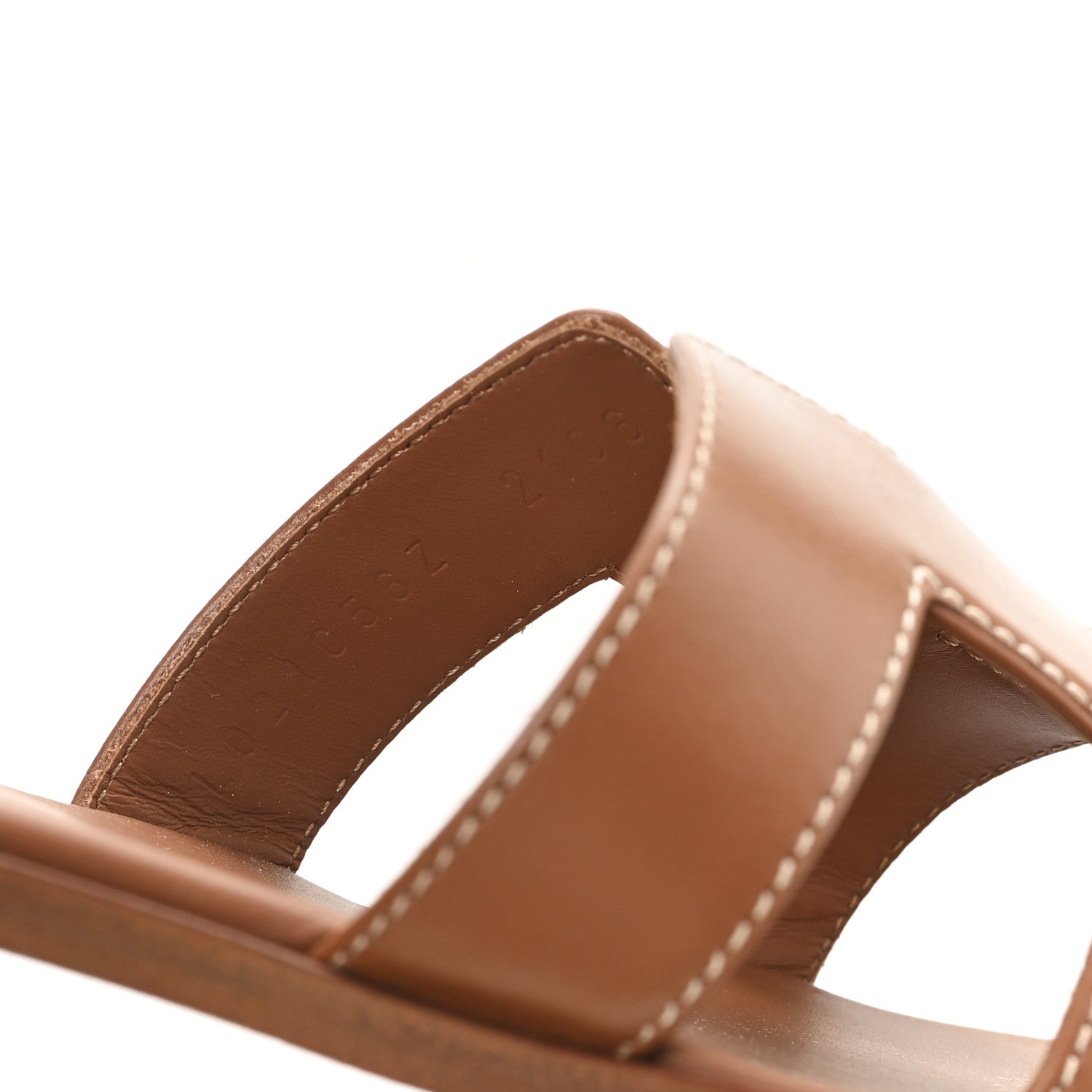 Hermes Box Calfskin Oran Sandals 37.5 Gold 9 of 10