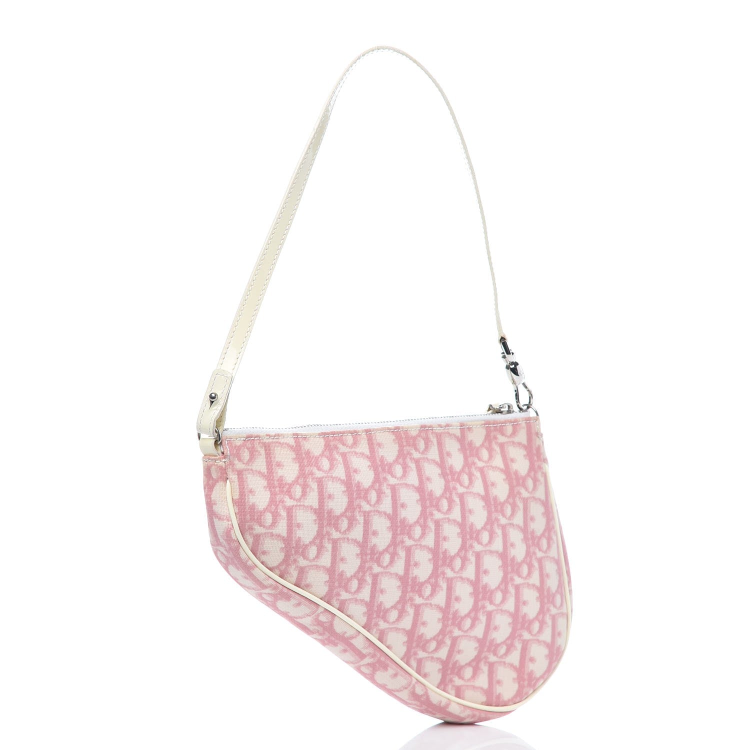 Christian Dior Monogram Mini Saddle Pochette Pink 3 of 9