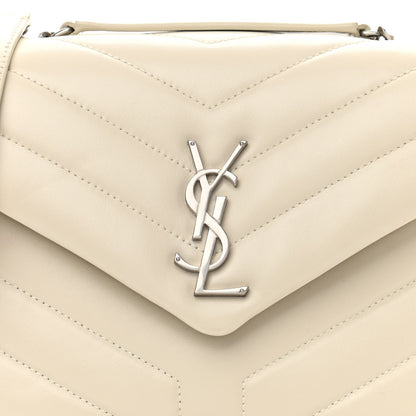 Saint Laurent Calfskin Y Quilted Monogram Small Loulou Chain Satchel Ivory 9 of 11