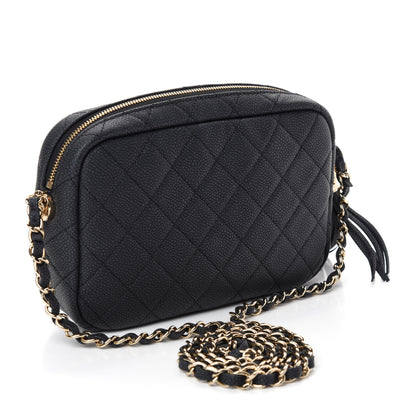 Chanel Iridescent Caviar Quilted Small Coco Tassel Camera Case Black 3 of 10