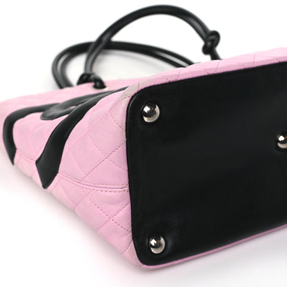 Chanel Calfskin Quilted Large Cambon Tote Pink Black 9 of 12