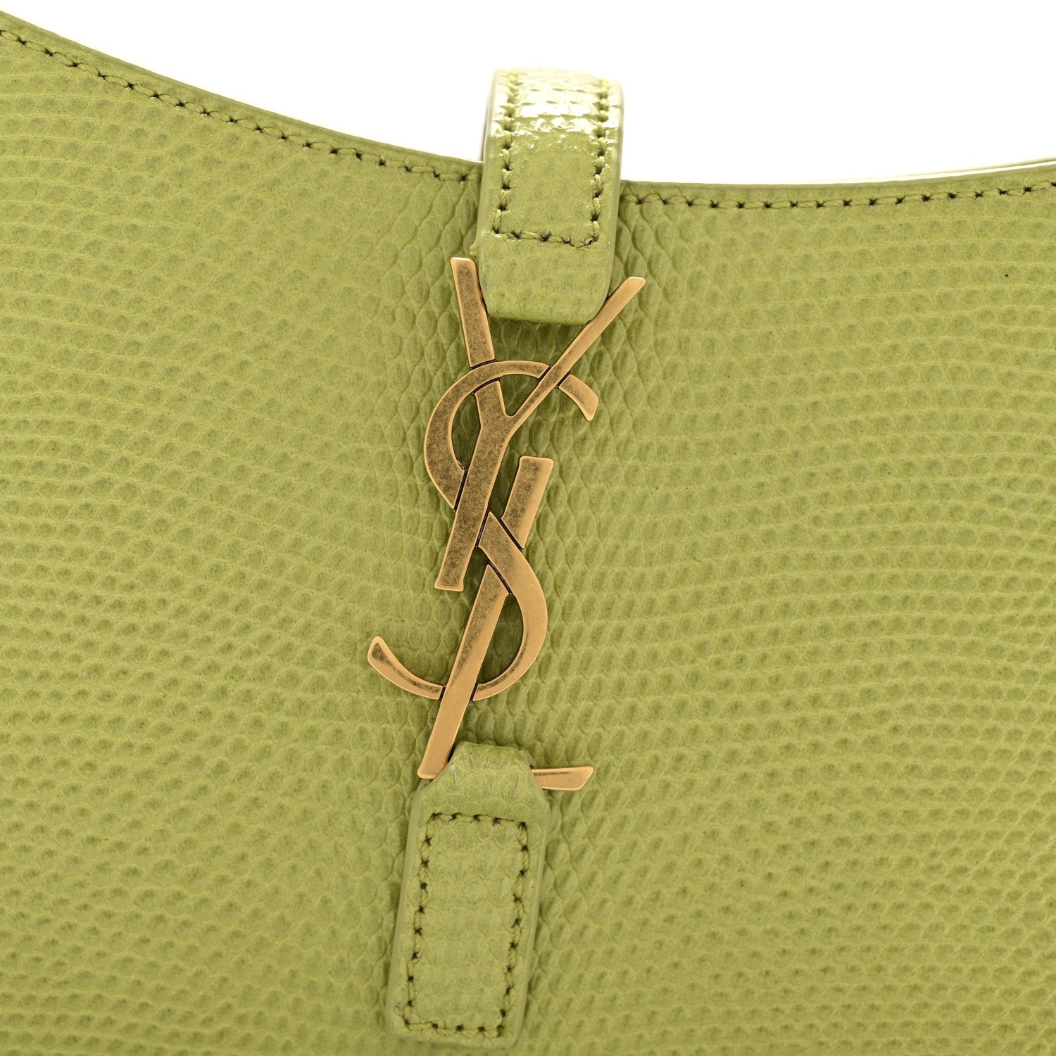 Saint Laurent Calfskin Lizard Embossed Le 5 A 7 Mini Hobo Dull Lime 11 of 11
