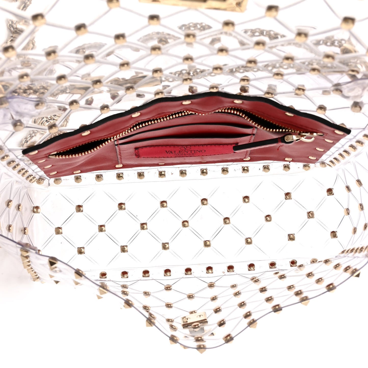 PVC Medium Rockstud Spike Shoulder Bag