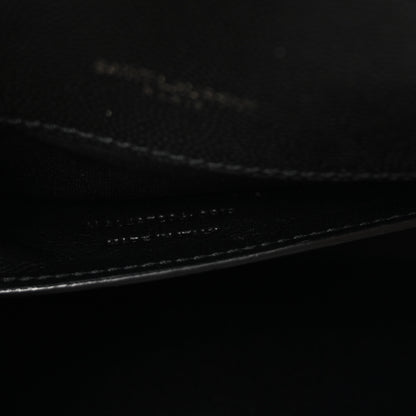 Saint Laurent Grain De Poudre Textured Mixed Matelasse Triquilt Medium Monogram Monochrome Satchel Black 7 of 10