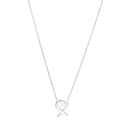 Tiffany Sterling Silver Small Paloma Picasso Loving Heart Pendant Necklace 1 of 5