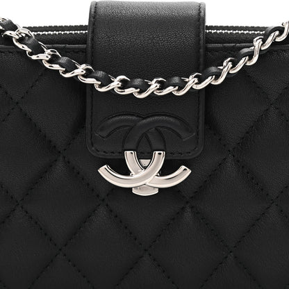 Chanel Lambskin Quilted CC Box Clutch With Chain Black 11 of 14