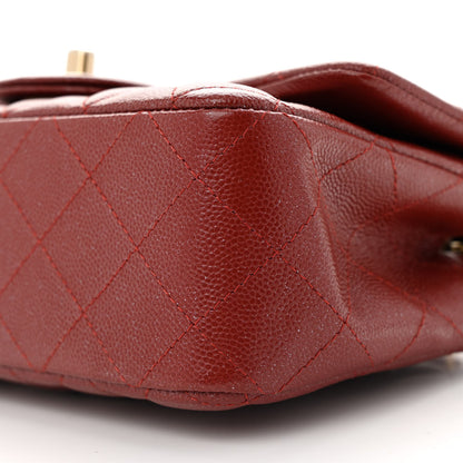 Chanel Pearly Caviar Quilted Mini Rectangular Flap Burgundy 10 of 12