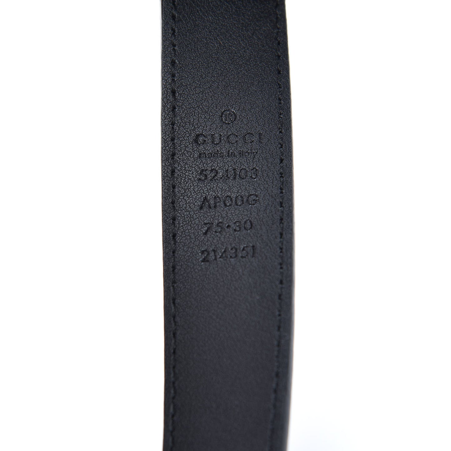 Moon Calfskin Torchon Double G 25mm Belt 75 30 Black