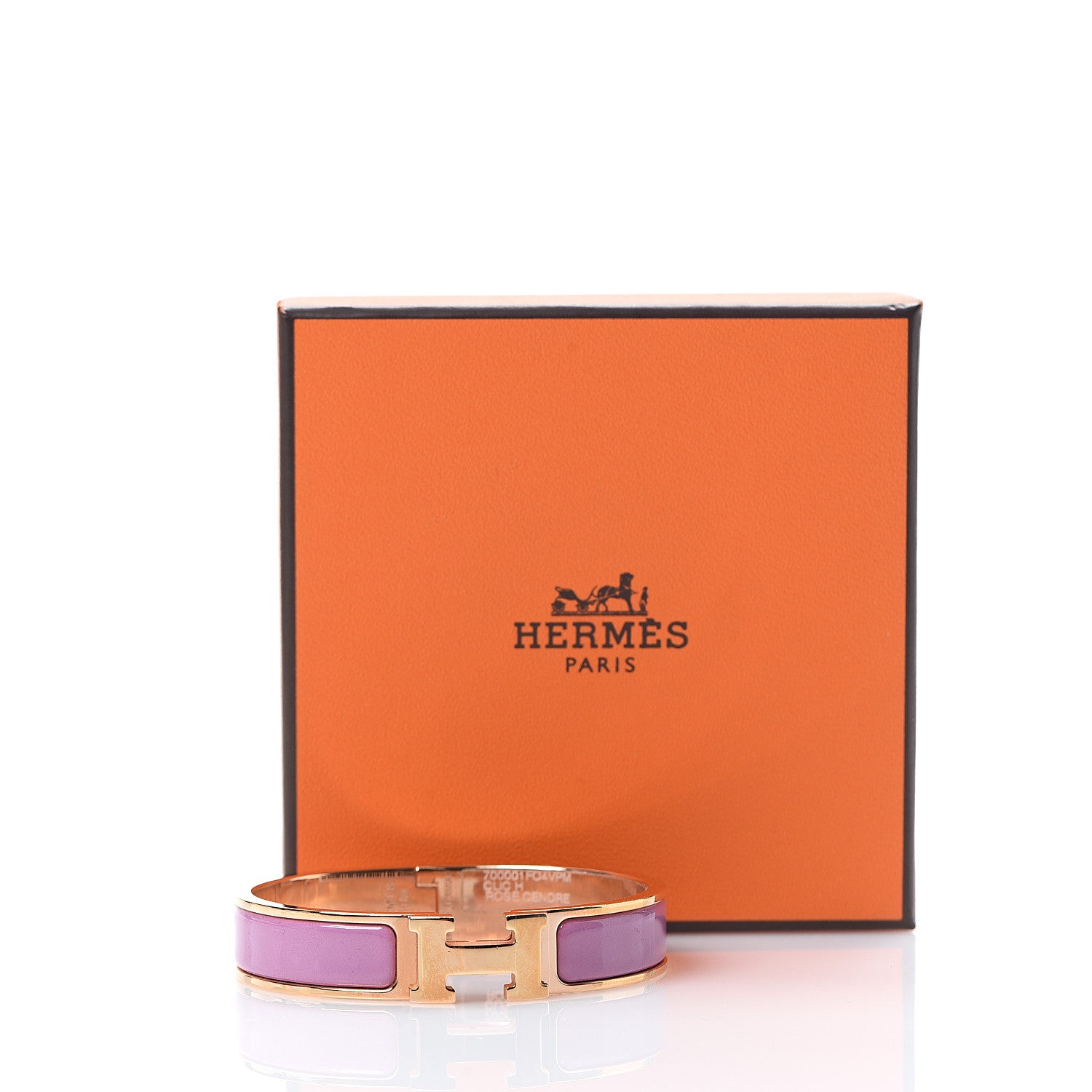 Hermes Enamel Narrow Clic Clac H Bracelet PM Rose Cendre 5 of 5