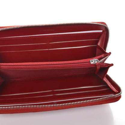 Chanel Lambskin Quilted Large Gusset Zip Around Wallet Red 5 of 9