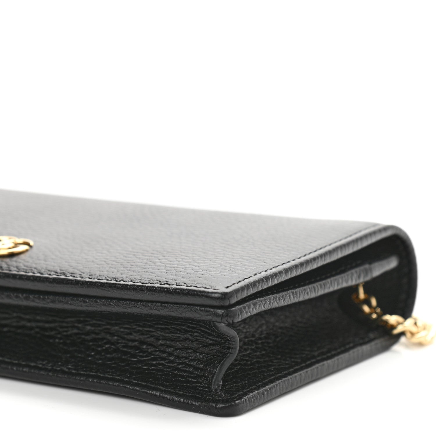 Gucci Calfskin Mini GG Marmont Chain Wallet Black 9 of 10